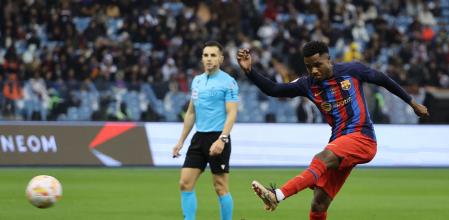 Ansu Fati, que salió en el minuto 86 de las semifinales de la Supercopa contra el Betis, repite suplencia