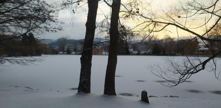 Lago de Puigcerdà helado.