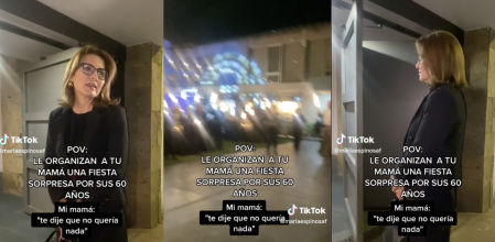 Le organizan una fiesta sorpresa a su madre por su cumpleaños y la reacción no es la esperada