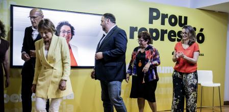 Los presos de ERC en un acto de su formación el pasado mes de junio