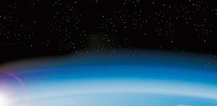 Vista de la Tierra desde el espacio, el planeta azul