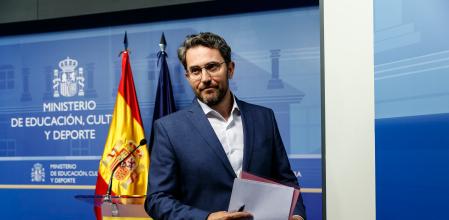 Imagen de archivo de Máximo Huerta el día de su dimisión como ministro de Cultura