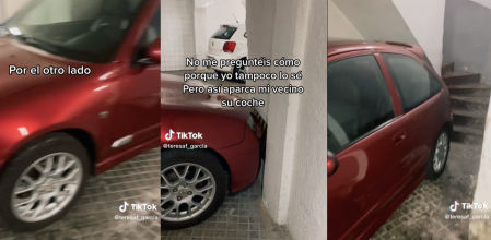 Muestra la precisa y milimétrica forma de aparcar de su vecino y se hace viral: "No sé cómo lo hace"