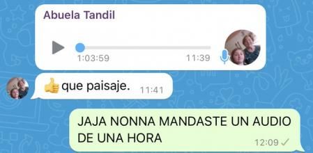 Muestra cómo su abuela le envía una nota de voz de 1 hora y hace las delicias de Twitter: “Se hizo un podcast“”