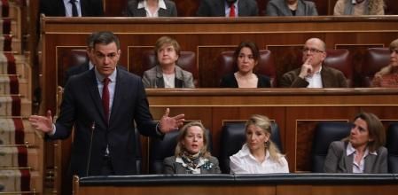 Pedro Sánchez en la sesión de control al Gobierno el miércoles por la mañana
