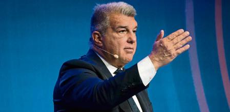 Rueda de Prensa del presidente del FC Barcelona, Joan Laporta , Barcelona, 9 de Febrero de 2023. Joan Mateu Parra /