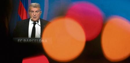 Rueda de Prensa del presidente del FC Barcelona, Joan Laporta , Barcelona, 9 de Febrero de 2023. Joan Mateu Parra /