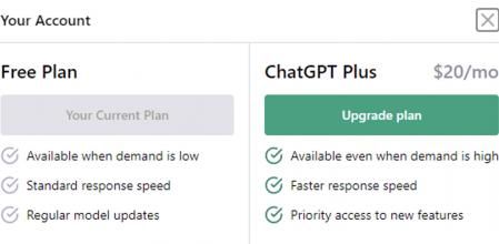 Oferta de suscripción de ChatGPT Plus