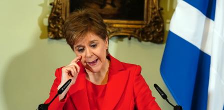 Nicola Sturgeon durante su conferencia de prensa esta mañana