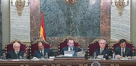 ESPAÑA JUICIO PROCÉS:GRAF6691. MADRID, 23/05/2019.- Imagen tomada de la señal institucional del Tribunal Supremo. Vista general de la sala del Tribunal Supremo, durante la cuadragésimo sexta sesión del juicio del 