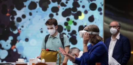 Ambiente del Mobile World Congress Realidad virtual % G- Foto Ana Jiménez