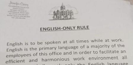 Deja su trabajo en Estados Unidos porque le imponen la regla de “hablar solo inglés” y descubre que es ilegal