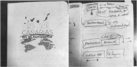 Cuaderno que encontraron los agentes en el domicilio de Taishet Fuentes