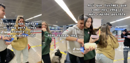 Estudiantes españoles, obligados a comerse 10 kilos de comida para pasar la maleta rumbo a Islandia