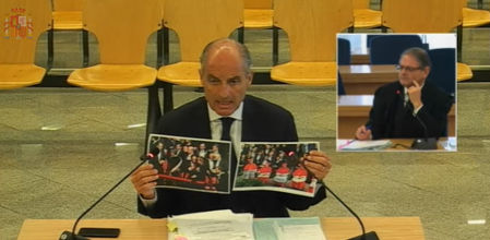 Francisco Camps hoy durante su declaración ante el tribunal de la Audiencia Nacional