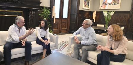 El vicepresidente Héctor Illueca, la ministra Ione Belarra, el alcalde Joan Ribó y la secretaria de Estado Lilith Verstrynge.