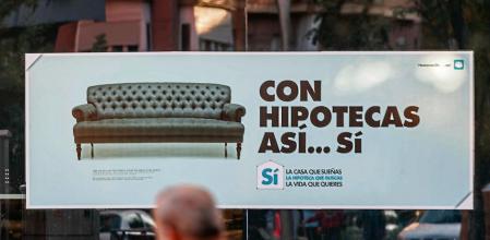 11 / 09 / 2019 MADRID .- Economia Bancos Cajas Hipotecas Carteles Banca Economia