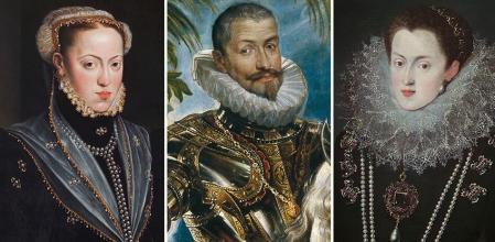 María de Austria (izqda.), el duque de Lerma y Margarita de Austria, reina y
sobrina de la primera.