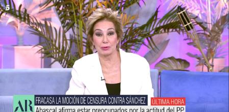 Ana Rosa Quintana abandona el plató de 'El programa de AR' antes de tiempo