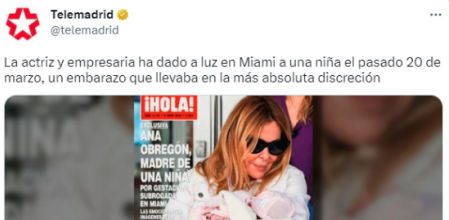 El tuit que Telemadrid ha borrado