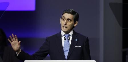 José María  Álvarez Pallete, durante su intervención en la junta de accionistas de 2023