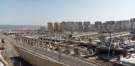 Comienza la construcción de la cubierta de la estación de la Sagrera