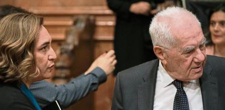 Enrest Maragall y Ada Colau en el Pleno del Ayuntamiento de Barcelona, en Barcelona 30 de Marzo de 2023.