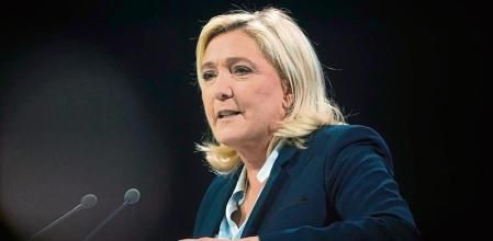 ARRAS, FRANCE - APRIL 21: National Rally candidate for upcoming 2nd round of French presidential election, Marine Le Pen holds her last meeting for the campaign for president on April 21, 2022 in Arras, France. Emmanuel Macron and Marine Le Pen were both qualified on Sunday April 10th for France's 2022 presidential election second round to be held on April 24. This is the second consecutive time the two candidates face-off in the final round of elections. (Photo by Sylvain Lefevre/Getty Images)