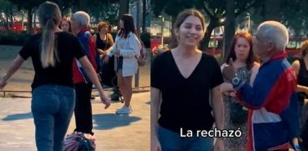 El señor la rechazó amablemente, para disgusto de ella