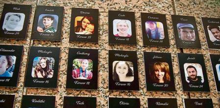 A photo of Makayla Cox, who died of a fentanyl overdose at age 16, is displayed among other portraits on 