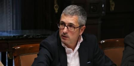 El secretari d'Estat de Medi Ambient, Hugo Morán, durant la reunió del Comitè Tècnic de Seguiment del temporal Gloria a la seu de la delegació del govern espanyol a Catalunya, el 22 de gener de 2020 (Horitzontal)