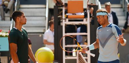 Carlos Alcaraz y  Rafael Nadal en 2022, Madrid