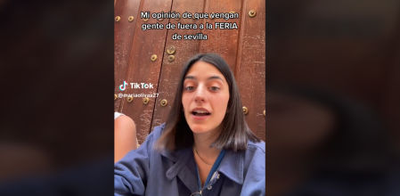 María Oliva hablando sobre la Feria de Sevilla en Tik Tok