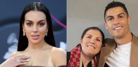 Georgina Rodríguez y Cristiano Ronaldo y su madre, Maria Dolores dos Santos Viveiros da Aveiro