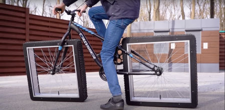 El&nbsp;ingeniero ruso Sergii Gordieiev ha sido capaz de diseñar una bicicleta con ruedas cuadradas