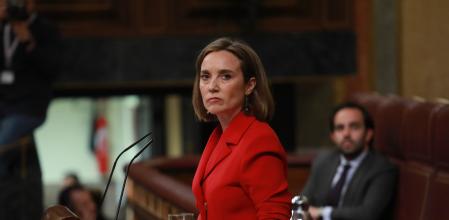 La secretaria general del PP, Cuca Gamarra, durante una intervención en el Congreso