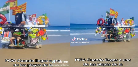 En algunas playas gaditanas se pueden ver escenas tan pintorescas como esta