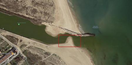 Imagen aérea de la Gola del Perellonet, en València