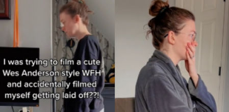 La usuaria grabó el momento en el que descubrió que fue despedida