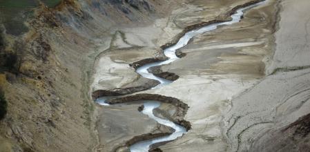 View of La Baells reservoir in Berga, about 112 km (69 miles) north of Barcelona. Spain, Sunday, March 26, 2023. Spain's long-term drought is causing 