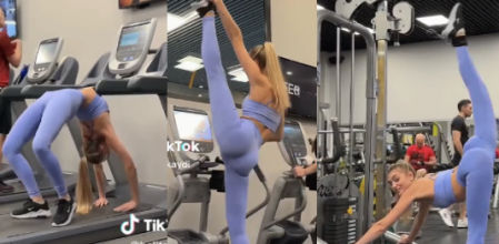 Las posturas imposibles de la gimnasta