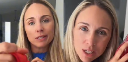 La 'tiktoker' muestra la peculiar mochila