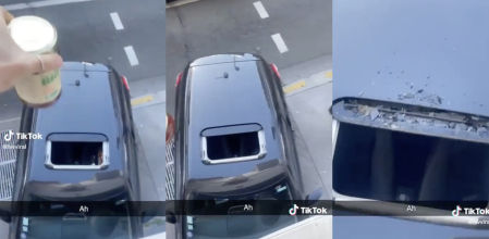 Lanza un bote de mermelada desde su casa con la intención de meterlo por el techo solar del coche: “Se veía venir...”