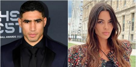 Achraf Hakimi y Joana Sanz
