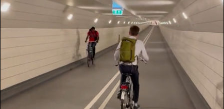 Así se ve el túnel ciclista por el interior.&nbsp;