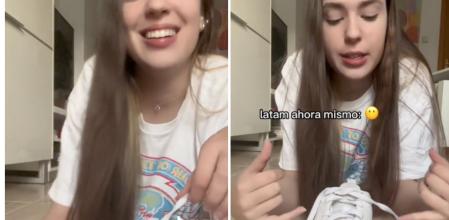 'raquelcxrri' enseñando a atar los zapatos