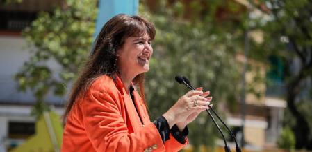 La presidenta de Junts, Laura Borràs, este domingo en Castelldefels