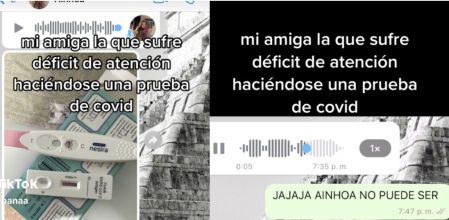 Se parte de risa al ver que su amiga se ha hecho un test de Covid con una prueba de embarazo: “Me dolió bastante”