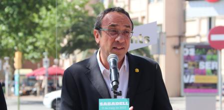 Josep Rull, vecino de Terrassa, ha hecho campaña este miércoles en Sabadell