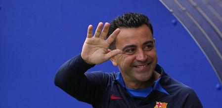 Xavi Hernández, feliz y relajado en el entrenamiento previo al partido que disputará el Barça contra la Real Sociedad